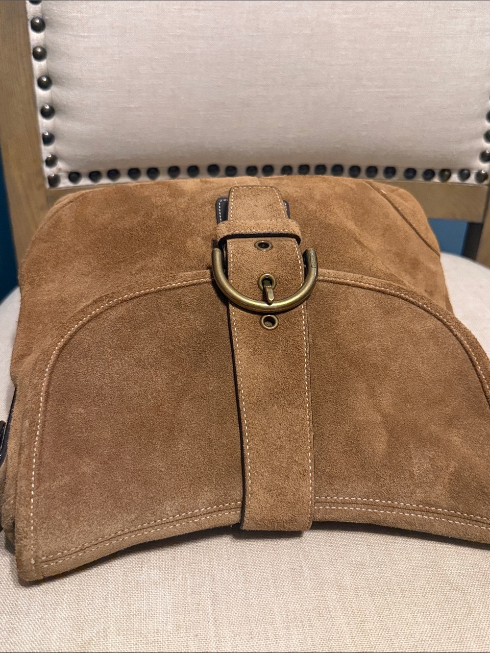Vintage Coach Suede Shoulder Bag - Picture 7 of 13
